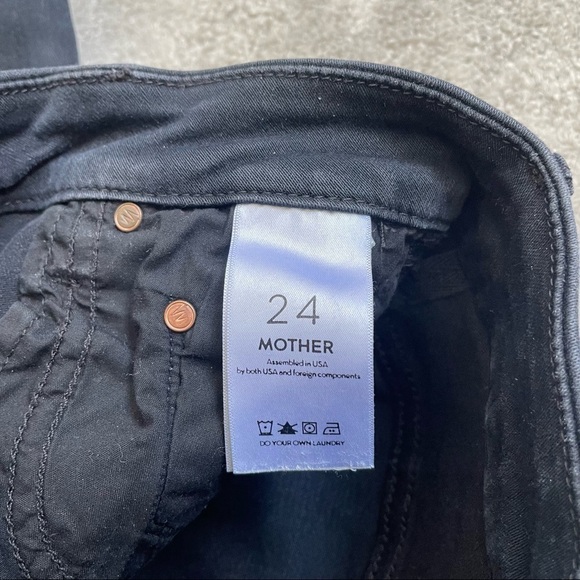 MOTHER Black Gray Blackbird Wash The High Waisted Looker Skinny Jean Size 24 EUC - Picture 8 of 11